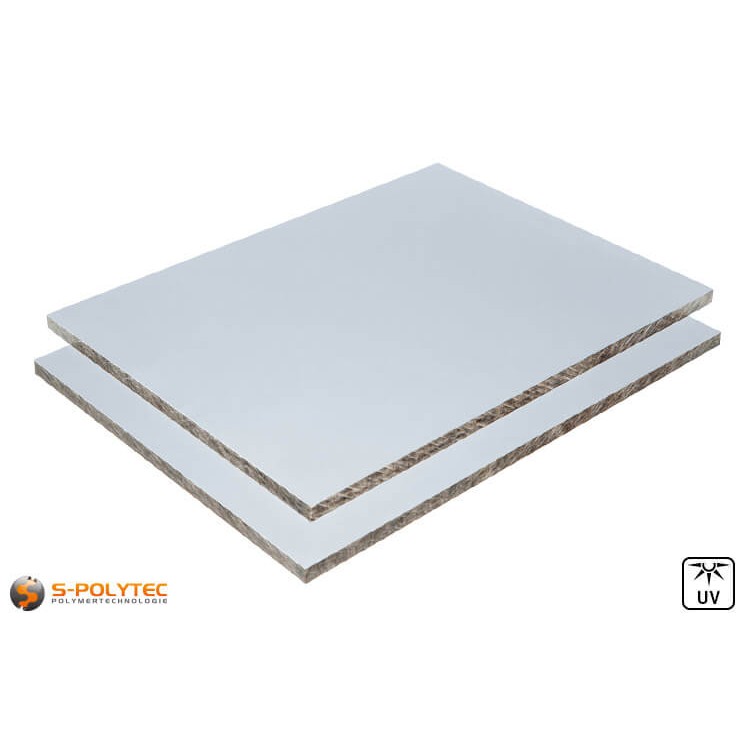 Our HPL sheets in silver grey for balcony cladding as privacy screens