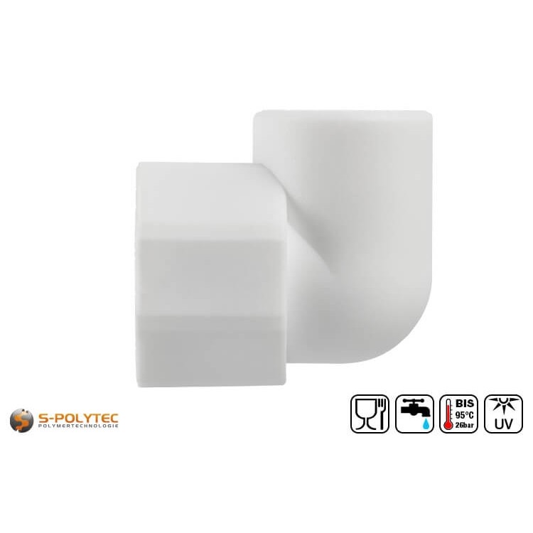 Our PP-R elbow couplings are made of high-quality polypropylene random copolymer with a brass internal thread. 