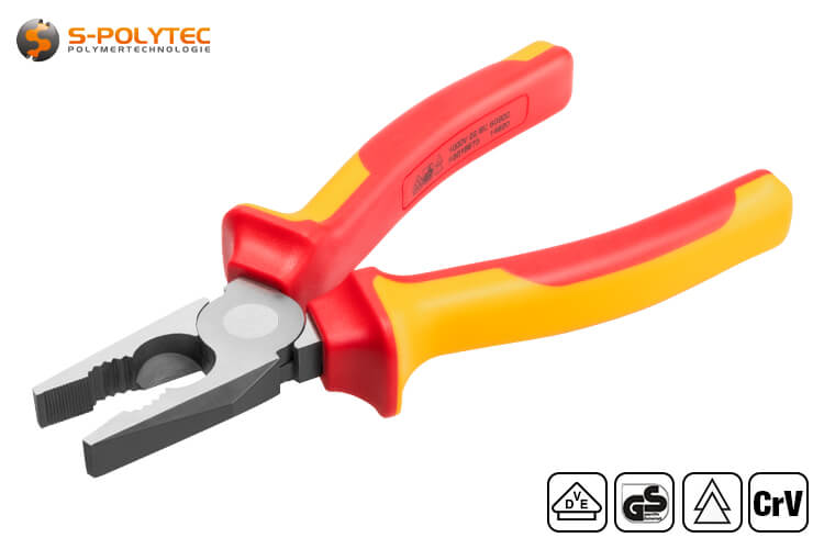 The VDE power combination pliers are insulated up to 1000V to protect against electrical hazards	