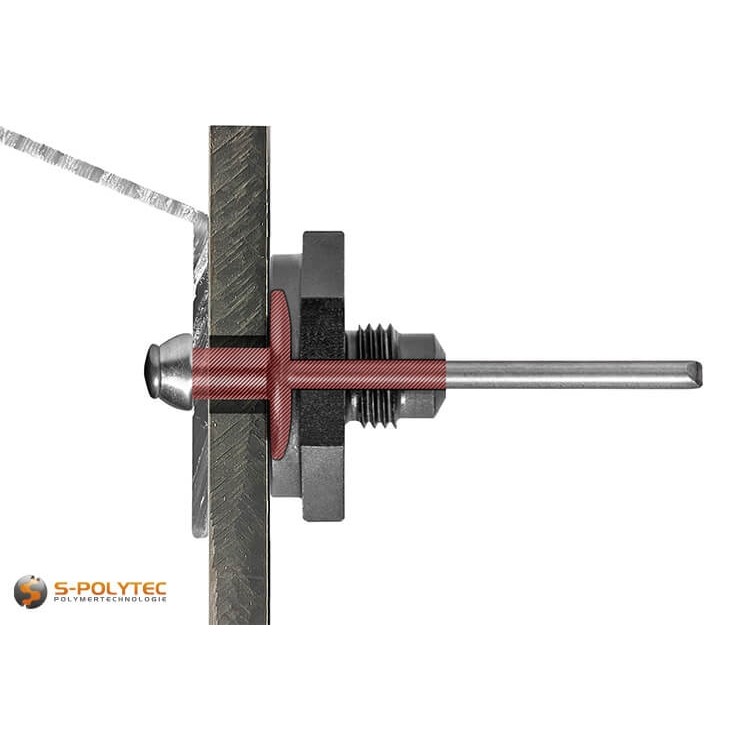 The special gauge mouthpiece HPL-16 guarantees a perfect gap distance of the sliding points with HPL and fibre cement panels