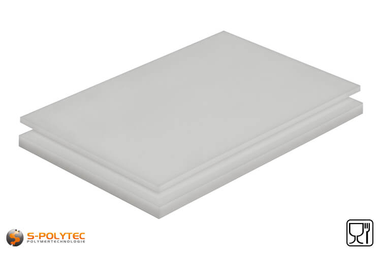 Polyethylene sheets (PE-HD) natural with smooth surface from 1mm to 100mm thickness as standard size sheets 2.0 x 1.0 meters