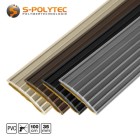 The self-adhesive floor profiles made of soft PVC are available in black, brown, grey or beige