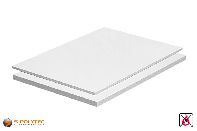 PVC sheets white hard-PVC (PVCU) from 1mm to 20mm thickness as standard-size-sheet 2x1m