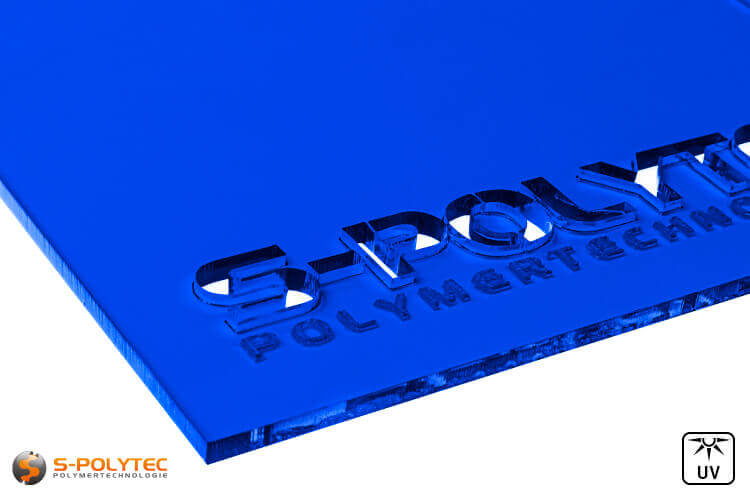 Acrylic glass dark blue transparent in lasercut