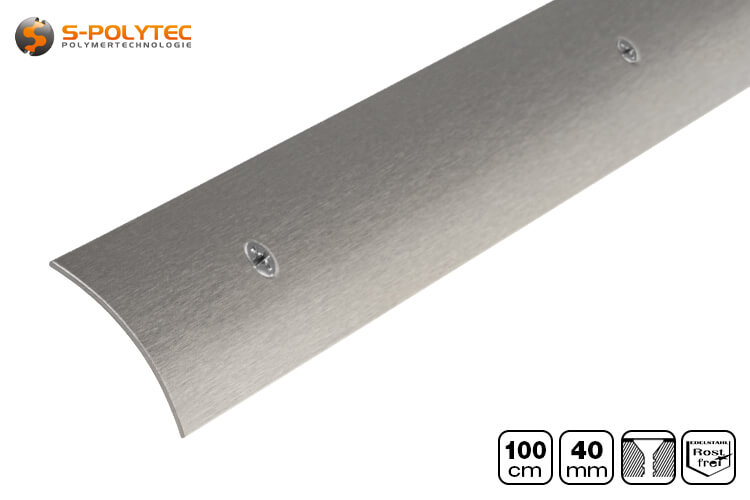 The centre-perforated stainless steel floor profiles are suitable for indoor and outdoor installation