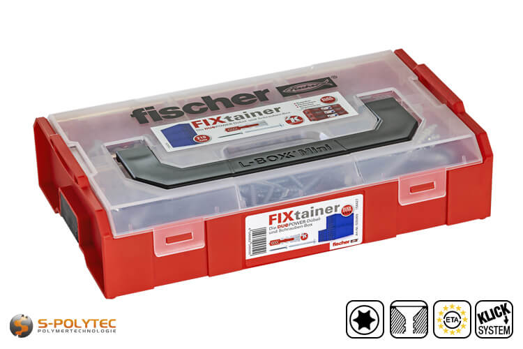 fischer FIXtainer DuoPower plug and screw box - Intelligent universal plug with matching screws in the L-BOXX Mini