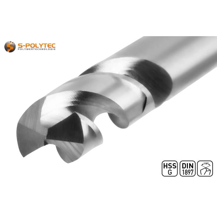 The so-called spot weld drills in extra short design made from profile-ground HSS steel are manufactured in accordance with DIN 1897