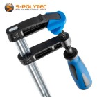 Cast iron screw clamp with profile steel rail and solid clamping arms with high clamping force in various sizes