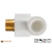 Vorschaubild We offer the white PPR 90° elbows in sizes DN20, DN25 and DN32 and coupling with male thread from 1/2 inch to 1 inch