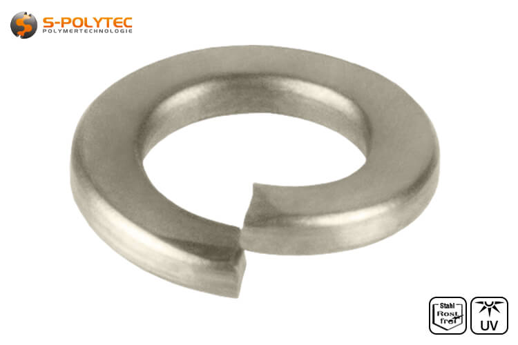 The spring washers are manufactured according to the old standard DIN 127 and are made of corrosion-resistant A4 steel.