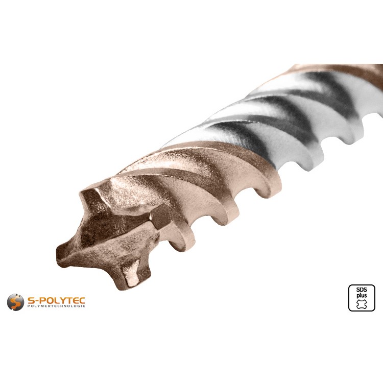 Hammer drill bit with SDS plus holder for stone, clinker, masonry, brick, concrete and reinforced concrete in many sizes