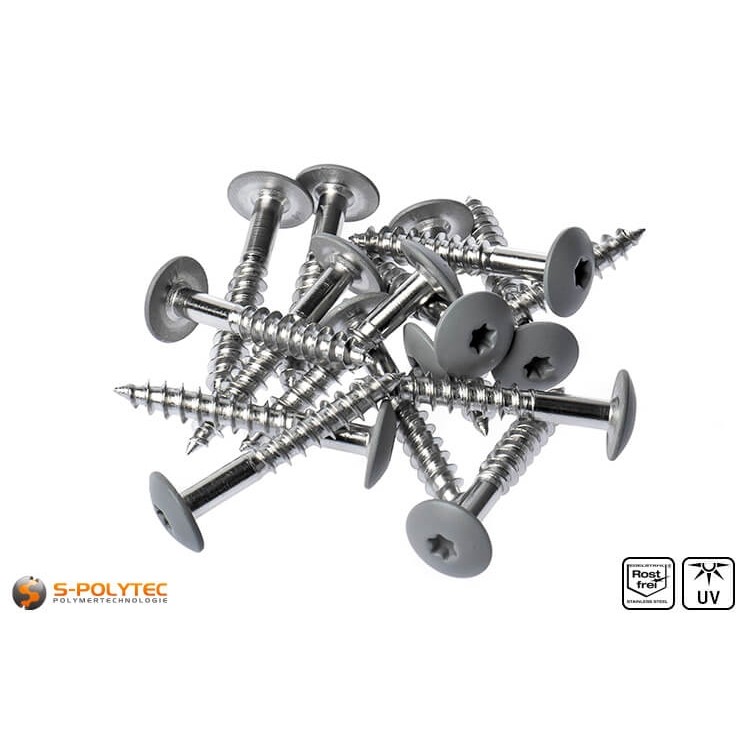 HPL screws dusty grey (RAL 7037)