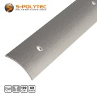 The 40mm stainless steel floor profile has a brushed surface in the longitudinal direction