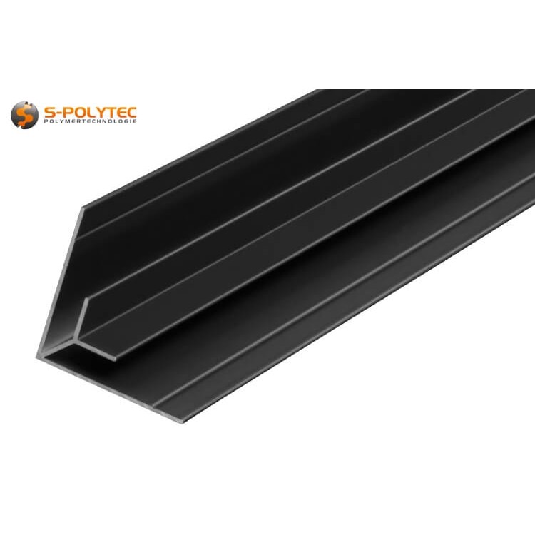 The anthracite grey corner profiles made of solid aluminium are suitable for panel connection with 3mm, 6mm or 8mm thickness in inside corners