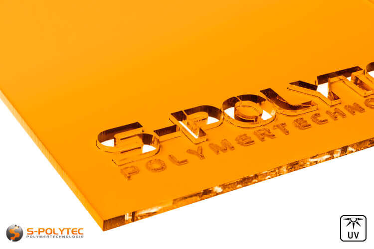 Acrylic glass orange transparent in lasercut
