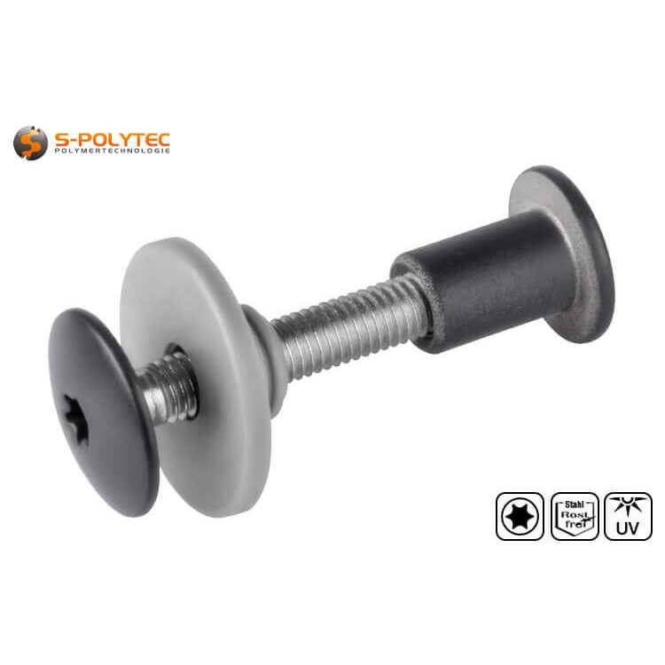 The threaded sleeve of the balcony screw is optionally also available in anthracite or without head lacquering