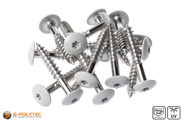 HPL screws light grey (RAL 7035)