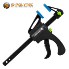 High-quality one-handed clamp with profiled steel rail and robust polyamide clamping jaws in various sizes