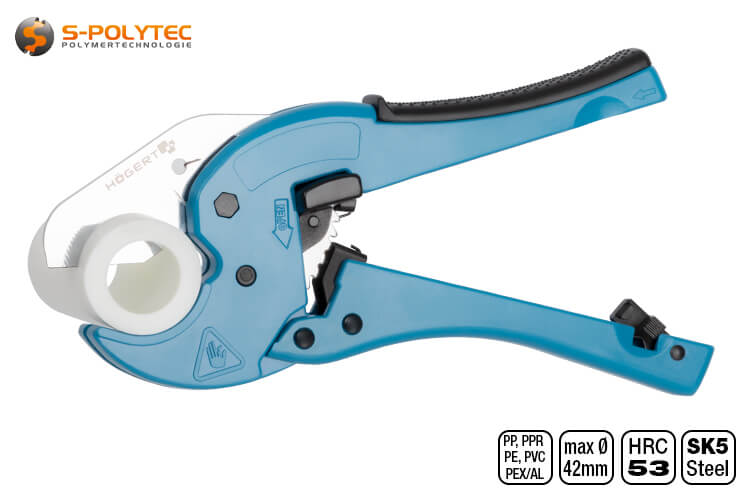 The aluminium pipe cutter with carbon steel blade is ideal for our white PP-R pipes up to DN40