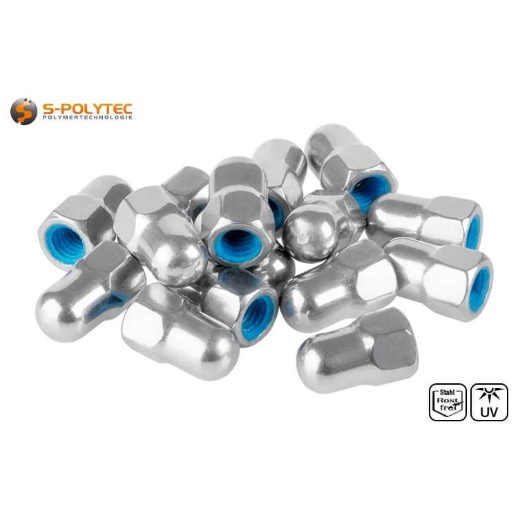 Our cap nut made of stainless steel is suitable for all our balcony screws with M5 thread