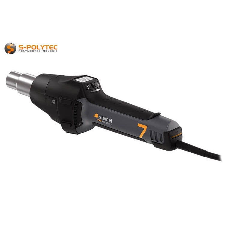 Hot-air welding machine for plastic welding with stepless temperature control