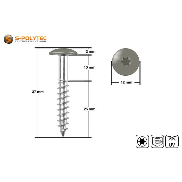 The HPL screws in Mid Grey are suitable for facade systems with Trespa® Meteon® FR, thanks to facade approval