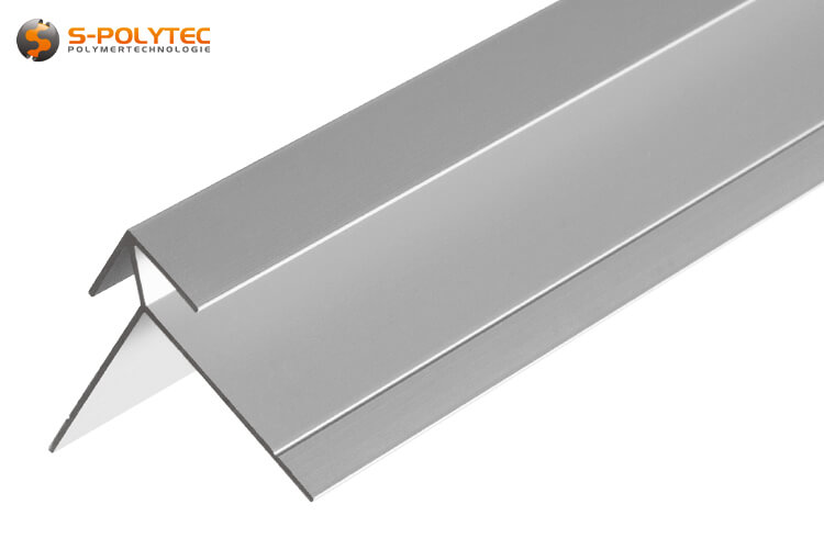 The silver-coloured aluminium corner profiles are suitable for connecting panels around external corners
