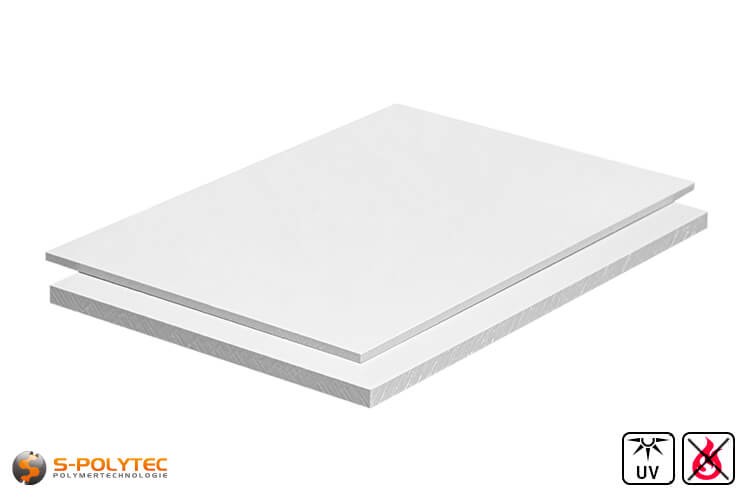 Our PVC sheets in white UV stabilised in standard format 2x1m