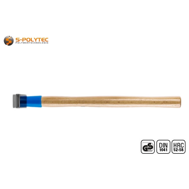 The locksmith's hammer with ash wood handle is optionally available with 300g, 500g or 1000g head weight