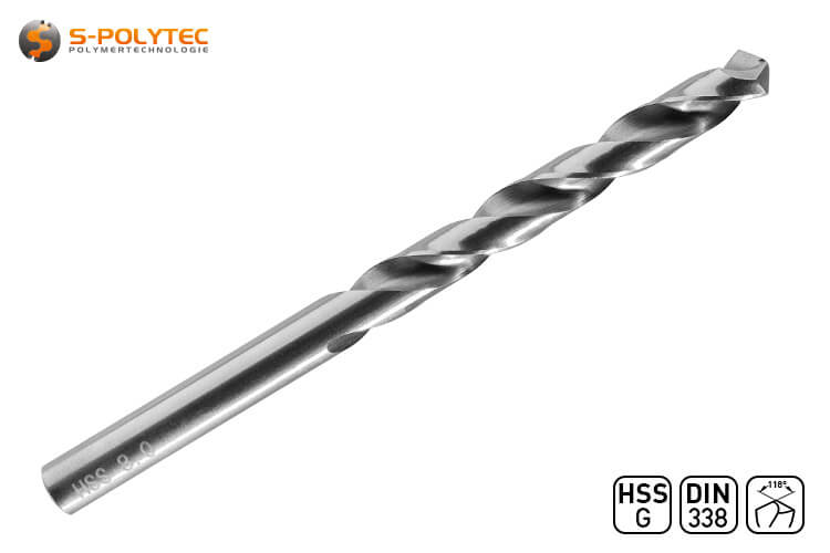 The HSS-G drills for metal are available in many different diameters. For example, in Ø 5.1mm, Ø 6.0mm, Ø 8.0mm or Ø 10.0mm.