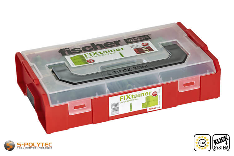 fischer FIXtainer UX-Green plug box - The plug assortment with 210 plugs in 6mm, 8mm and 10mm diameter