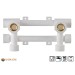 Vorschaubild The white PPR wall bracket with a 153mm pitch is used to connect surface-mounted fittings