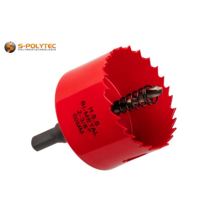 Our 60mm hole saw impresses with its long service life thanks to its manufacture from HSS bi-metal