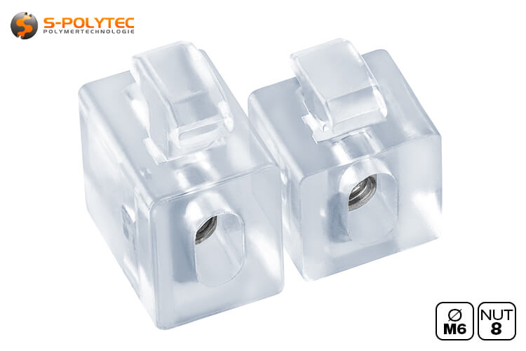 The uniblock is suitable for all construction profiles with groove 8 of the I-type and B-type