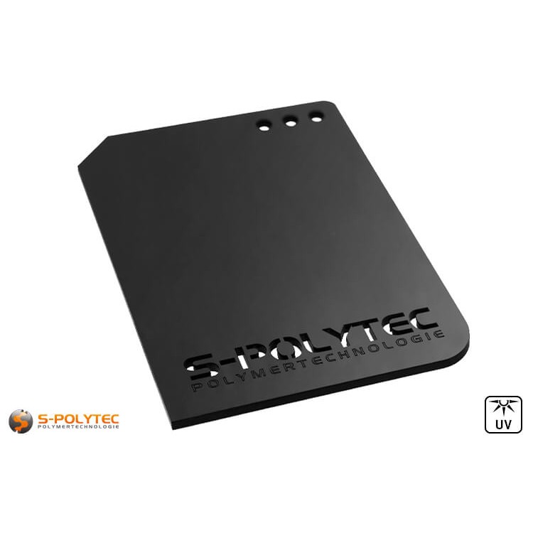 Acrylic glass plates in black are available as individual laser cuts up to a total size of 1500mmx980mm