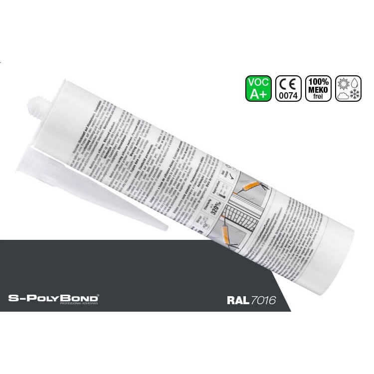 Anthracite grey silicone based on alkoxy-technologie from S-Polybond SILIKONprofi