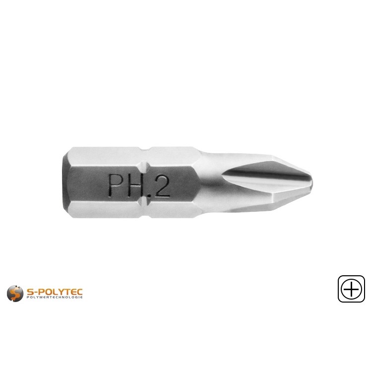 The bits with Phillips<sup>®</sup> drive are suitable for bit holders with ¼ inch hexagon socket