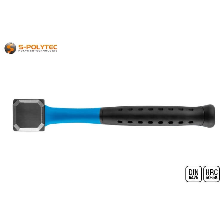 The head with hardened tracks made of C45 steel has a high degree of hardness of 50 - 58HRC