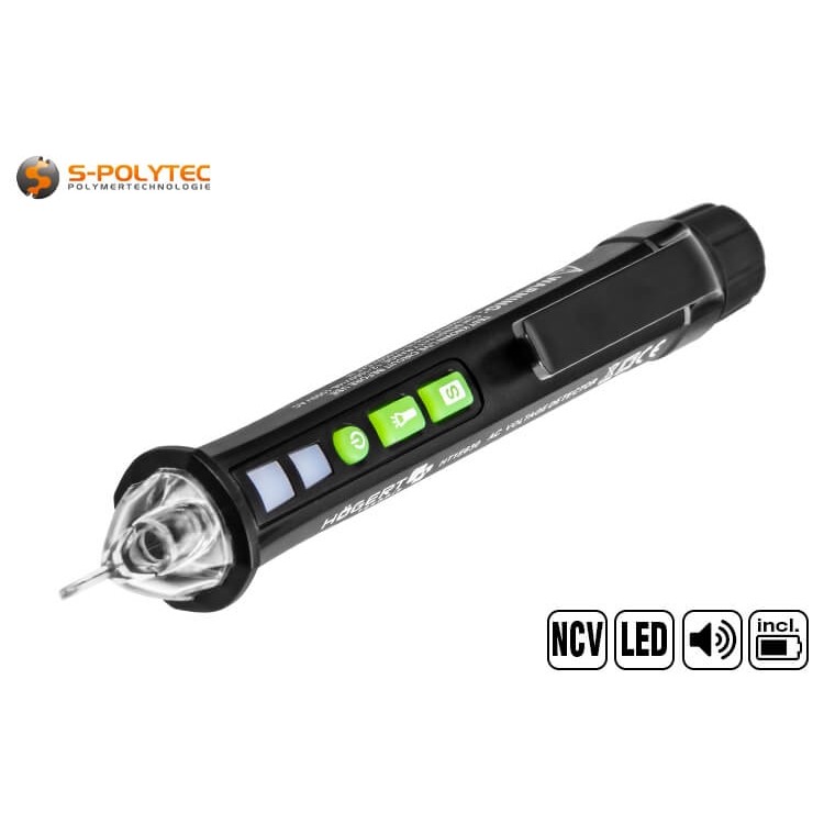 Thanks to the integrated torch, the line detector is also suitable for rooms and corners without a light source