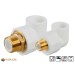 Vorschaubild Aqua-Plus PP-R elbow coupling 90° in white for connecting PP-R pipes in various sizes with external thread made of brass.