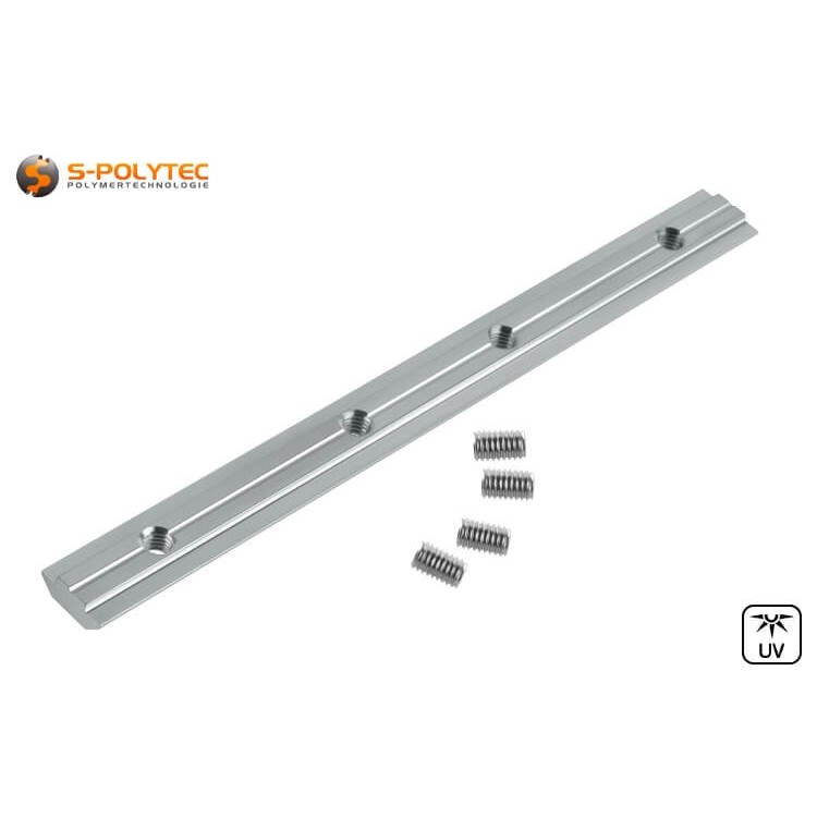 The profile connectors are made of galvanised carbon steel for reduced risk of contact corrosion