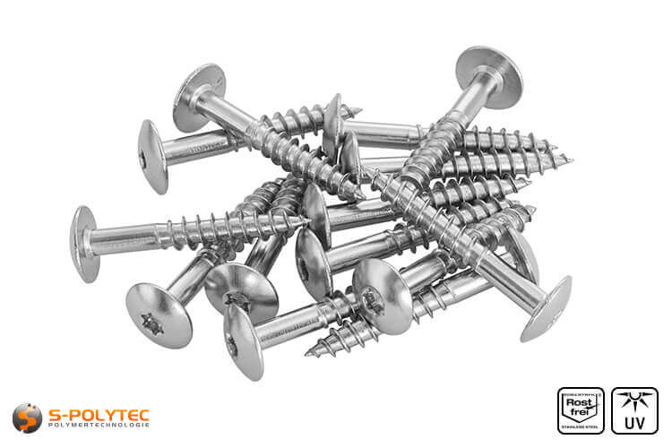 HPL screws stainless steel unpainted