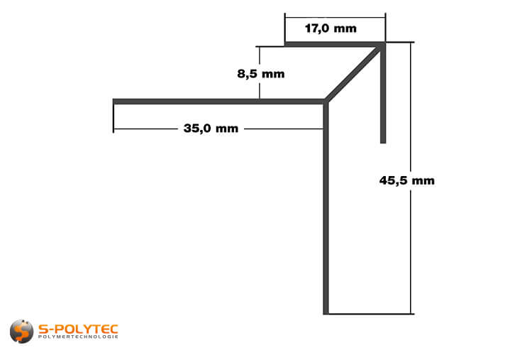 Data of the 8mm aluminium corner profile