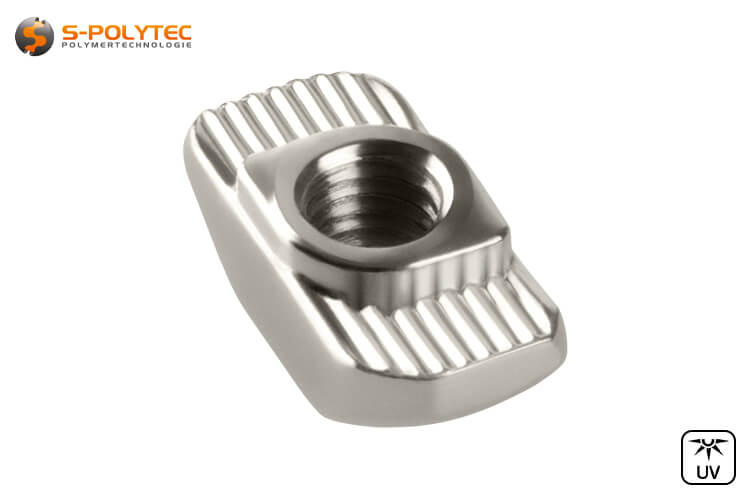 The slot nuts are made of nickel-plated carbon steel for both indoor and outdoor applications