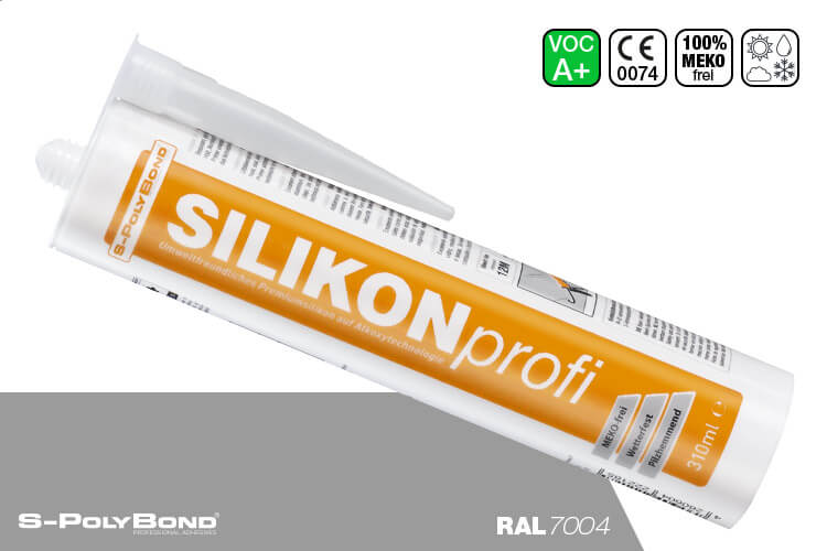 S-Polybond SILIKONprofi alkoxy-silicone signal grey (RAL 7004)
