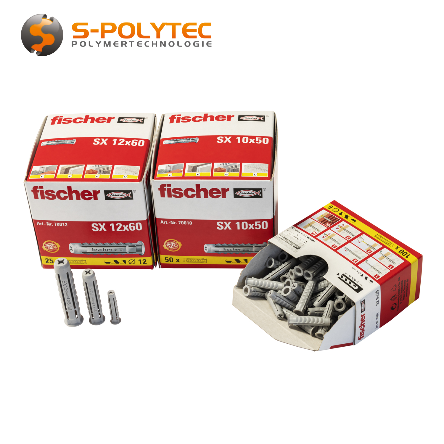 fischer SX expansion plug for solid building materials in various sizes