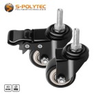 The Ø 40mm swivel castor with M8 thread for construction profiles is available with and without a parking brake