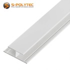 The H-profiles made of solid aluminium with white powder coating are suitable for panels with a thickness of 3mm, 6mm or 8mm