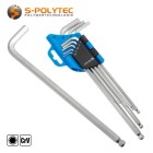 High-quality hex key set with 9 hex keys made of chrome-vanadium steel in extra-long version