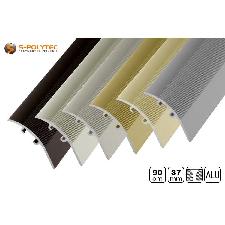 The aluminium adjustment profiles from us are available in the colours silver, sahara, gold, bronze, matt stainless steel or polished stainless steel